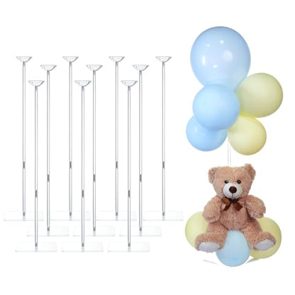 TekXYZ Acrylic Balloon Stand for Table Centerpiece, Adjustable 10-Pack - color: 10 Pack