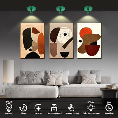 LED Spotlight Battery Powered, Wireless Picture Light with Remote - color: Green