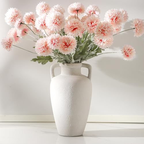 Ceramic Flower Vase, 11.41 Inch Tall Rustic Vase with 2 Handles - color: 103-5-11.4in
