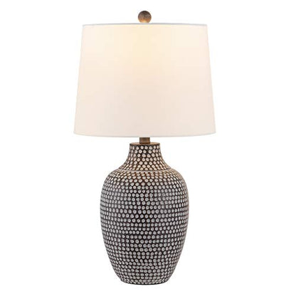SAFAVIEH Lighting Collection Resler Modern Brown Dot 25-inch Bedroom Living Room Home Office Desk Nightstand Table Lamp (LED Bulb Included)