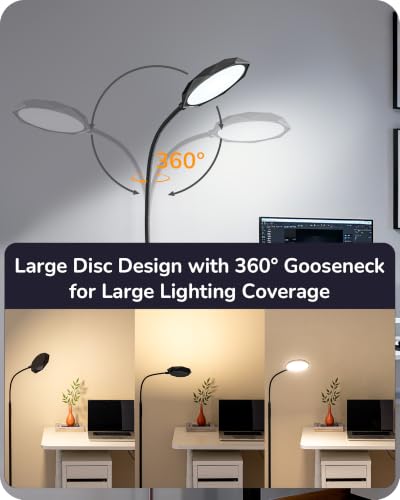 EDISHINE 18W LED Floor Lamp for Living Room, Diamond-Surface, Black - color: RGBCW