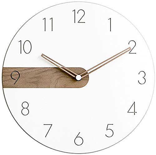 Stephanie Imports Modern Minimalist Exposed Wood Silent Wall Clock (Numerical) - color: Raw Wood