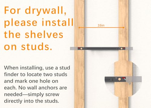 BAYKA Grey Floating Shelves 22.5in, Set of 3, Wall Mount Rustic Wood Shelf - color: F. Grey - Industrial Edge Style, size: 22.5inches