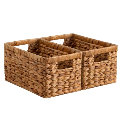 StorageWorks Decorative Baskets, Hyacinth Storage Baskets for Organizing - color: Caramel(Water Hyacinth), size: 2x 13"L x 8¼"W x 7"H