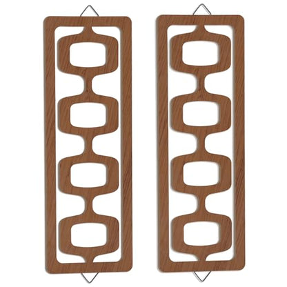 CroBlissful 2pcs Mid Century Modern Wall Art Geometric Wall Decor, Brown - color: Brown