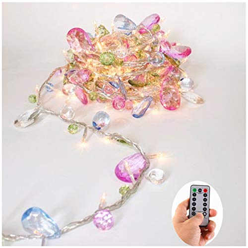 Battery Fairy String Lights Acrylic Gems Jewels String Lights with Remote