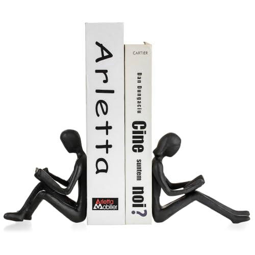 Sziqiqi Heavy Duty Bookends for Books: Decorative Book Ends for Shelves