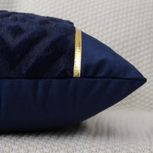 Luxury Patchwork Tufted Throw Pillow Cover 16x16 Inch Set of 2 - color: Blue, size: 16" x 16" (Pack of 2)