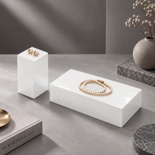 Oirlv Solid Wood Minimalism Style Jewelry Display Stand Showcase Jewelry Organizer Square Holder (SM05204) - color: SM05204