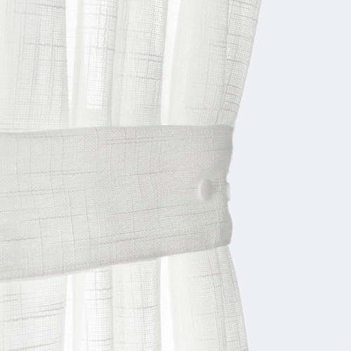 jinchan Linen Textured Door Curtain 40 Inch Farmhouse 1 Panel White - color: Sheer | White, size: 50"W x 40"L (Pack of 1)