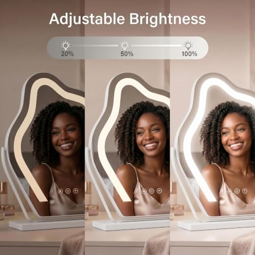 12.6''x17'' Tabletop LED Makeup Vanity Mirror Cloud Shaped - color: White