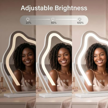 12.6''x17'' Tabletop LED Makeup Vanity Mirror Cloud Shaped - color: White