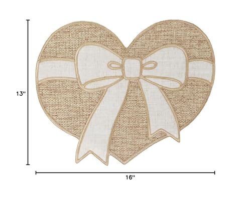 Feuille Valentines Placemat Set of 4,Farmhouse Burlap Heart Bow Valentines Day & Anniversary Placemat Rustic Table Decor for Dining Table - style: Heart Bow