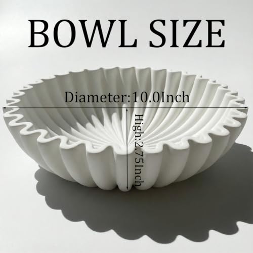 Decorative Bowls for Home Decor (Large White, 10''x 3'') - color: White, size: 10''x 3''