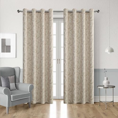 Blackout Curtains for Bedroom, Beige Window Drapes 54 Inch Length for Living Room, Thermal Insulated Grommet Curtains, 2 Panels - color: Beige, size: 52"W x 54"L (Pack of 2)