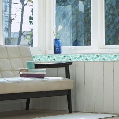 IVN Wallpaper Border Peel and Stick Wall Seashell Starfish 4x196 Inch - color: Seashell Starfish