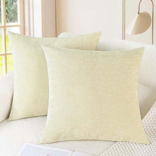 CaliTime Decorative Couch Throw Pillow Covers 16 X 16 Inches Beige - color: Beige, size: 16" x 16" (Pack of 2)