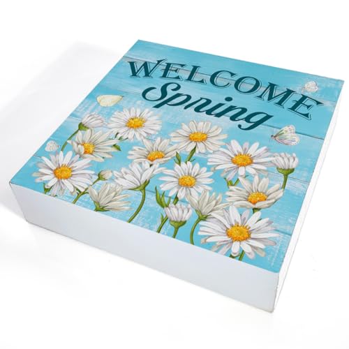 Spring Decor Welcome Spring Daisy Wooden Sign, Farmhouse Home - color: a-20
