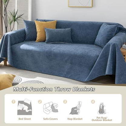 STACYPIK Waterproof Sofa Covers for Pets, Dark Blue Non Slip Couch Cover - color: A-waterproof-navy Blue, size: Medium-I Size(71" X90")