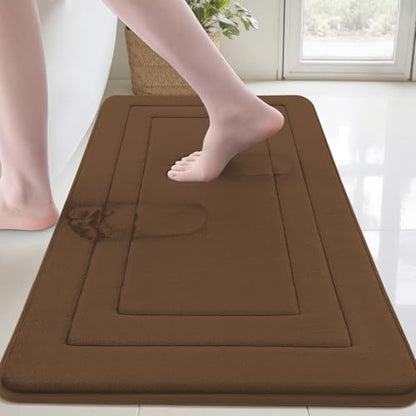 Cupic Cupid Memory Foam Bath Mat 24"×36", Non Slip Bathroom Rugs, Brown - color: Brown, size: 2' x 3' (24" x 36")