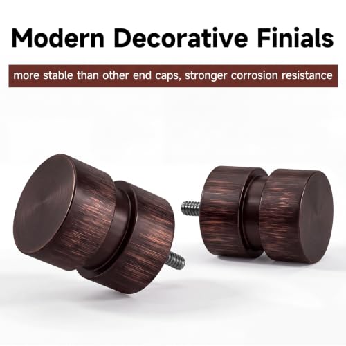 Antique Bronze Curtain Rods for Windows 48 to 84 Inches, 1 Inch Heavy Duty Decorative Curtain Rod with Modern Minimalist Finials, Adjustable Window Rod Set for Bedroom Living Room Kitchen - color: Antique Bronze, size: 28"-88"