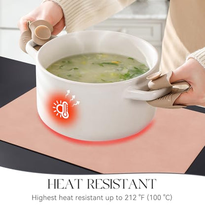 MOSAYT Vinyl Faux Leather Placemats, Set of 6, Pink - color: Pink