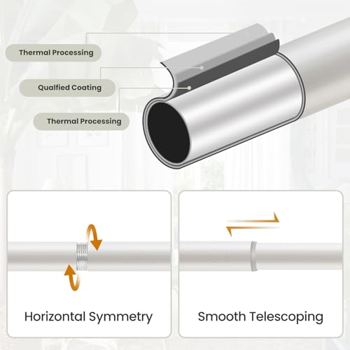 Ycolnaefllr Carved Leaf Curtain Rod, Weathered White, Adjustable 66-120" - color: Weathered white, size: 36-120"