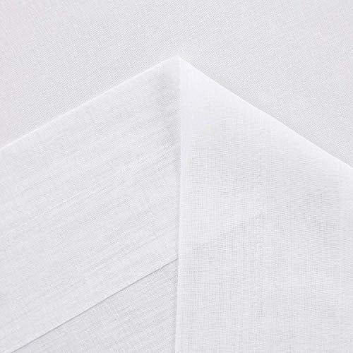 DWCN White Sheer Curtains 63 Inch Long for Living Room Rod Pocket 2 Panels - color: White, size: 52"W x 63"L (Pack of 2)