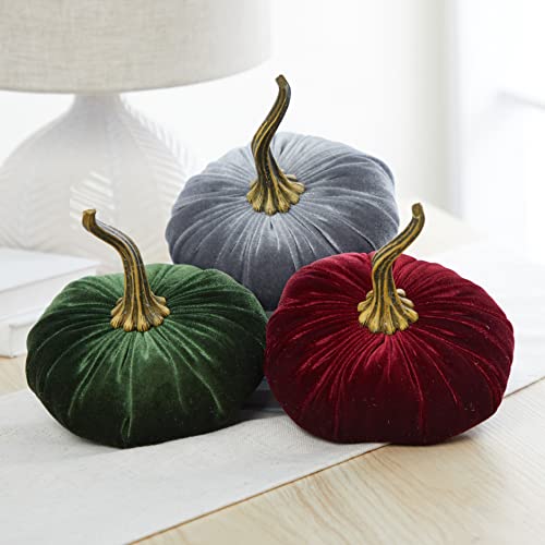 Your Heart's Content Burgundy 6.25 inch Velvet Pumpkin (Burgundy) - color: Burgundy