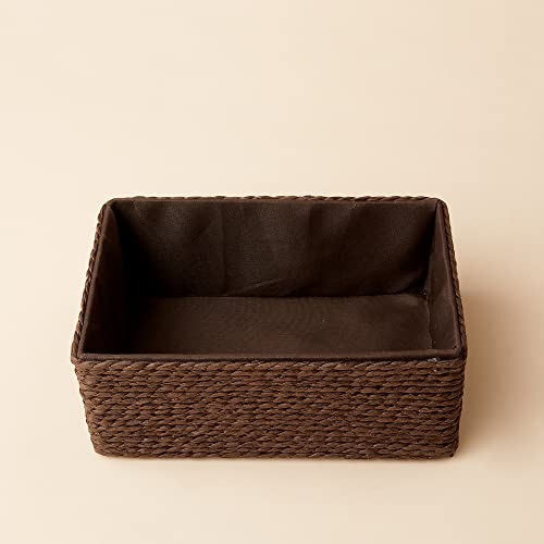LA JOLIE MUSE Bathroom Basket Organizers, Paper Rope Storage, Brown 4 Pack - color: Brown