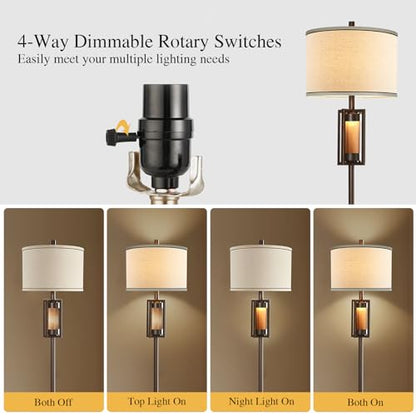 63'' Rustic Floor Lamp for Living Room with 2 Light Sources - style: Rustic