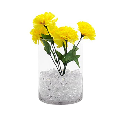 CYS EXCEL Cylinder Clear Glass Vase (H:8" D:6") | Multiple Size Choices Glass Flower Vase Centerpieces | Hurricane Floating Candle Holder Vase - size: H-8" D-6"