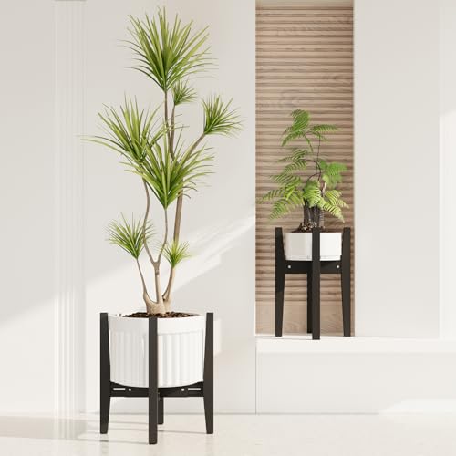 iDavosic.ly Adjustable Bamboo Plant Stand 2 Pack, Fits 8-12 Inch Pot, Black - color: Bamboo Black, size: 2 Pack