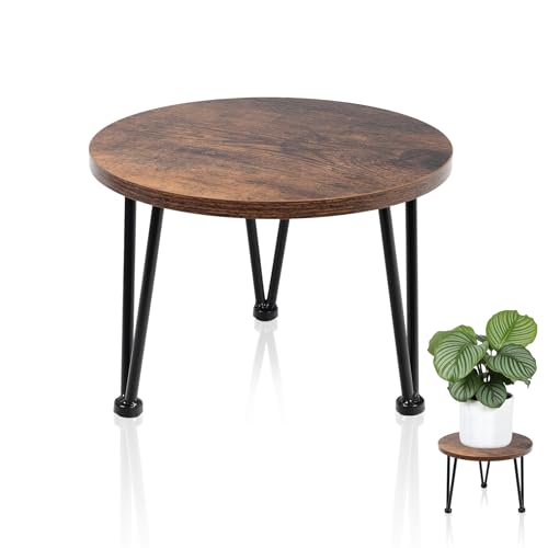 Vigordream Metal Plant Stand Indoor, Heavy Duty Wood Single Planter Holder - size: Medium