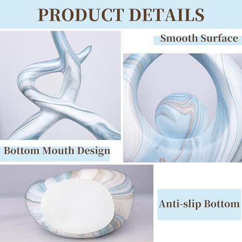 Blue Marble Ceramic Sculpture Home Decor Centerpiece - color: Blue Marble 11475 XL