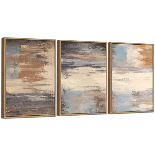 Large Framed Canvas Wall Art, Abstract Colorful Painting Picture, 20"X28"X3 - color: Sepia, size: 20" X 28" X 3pieces Framed