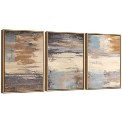 Large Framed Canvas Wall Art, Abstract Colorful Painting Picture, 20"X28"X3 - color: Sepia, size: 20" X 28" X 3pieces Framed