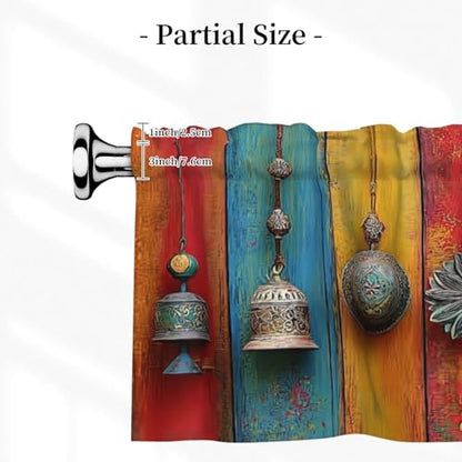 Bohemian Curtain Valance 54x18 Inches Window Treatment Rod Pocket Valance for Kitchen Bathroom Bedroom - color: Bohemian