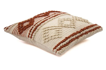 TreeWool 100% Cotton Woven Throw Pillow Cover (Pack of 1, 18" x 18", Kaavi) - color: Kaavi