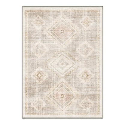 GENIMO 5X7 Area Rug for Living Room, Washable Boho Medallion Non Slip Thin - color: Blush Beige, size: 5' x 7' (Rectangular)