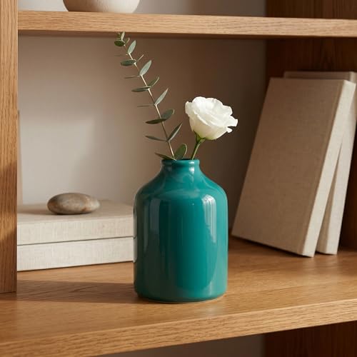 Sunddo Green Ceramic Vase, 7 Inch - color: Dark Green, size: 7 inch