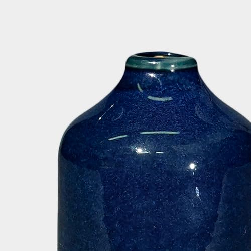 Sunddo Small Blue Ceramic Vase,5 Inch - color: Dark Blue, size: 5 inch
