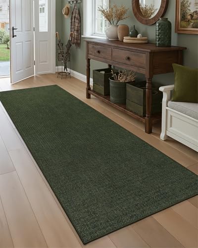 DEXI Hallway Runner Rug 30x84, Non Slip Long Rug for Entryway, Olive Green - color: Olive Green, size: 30" X 84" (Runner)