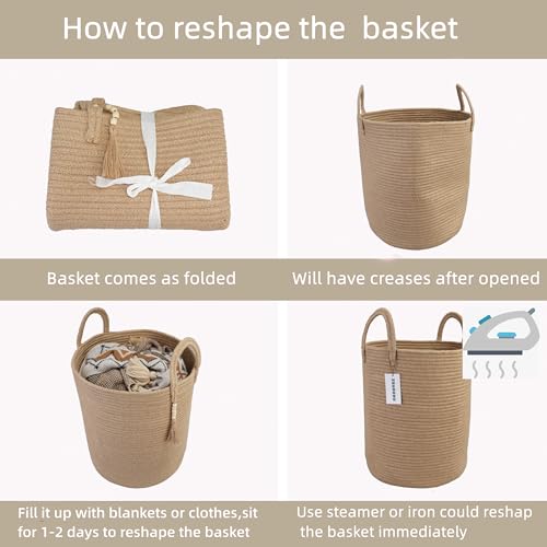 XUANGUO Rope Laundry Basket Laundry Hamper for Clothes Jute - color: jute, size: Regular