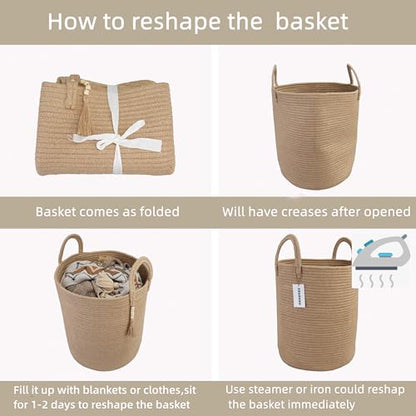 XUANGUO Rope Laundry Basket Laundry Hamper for Clothes Jute - color: jute, size: Regular