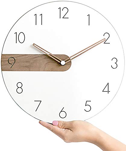 Stephanie Imports Modern Minimalist Exposed Wood Silent Wall Clock (Numerical) - color: Raw Wood