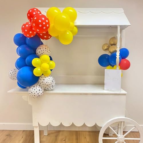 Dog Paw Print Balloons 12 Inch Red Blue Yellow Confetti Latex Party Balloon - color: Red Yellow Blue