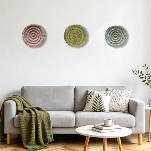 Metal Wall Sculpture, 10'' Round Textured Radiant Sunburst Wall Decor - color: 053B-Turquoise