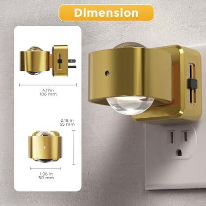L LOHAS LED Night Light Projector, Night Lights Plug into Wall Light Sensor - color: Gold