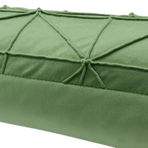 JWH Velvet Throw Pillow Cover, Green, 14x24 Inch - color: Green, size: 24" x 14" (Pack of 1)